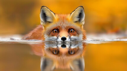 Fototapeta premium A red fox, an omnivorous mammal, in the wild. Outdoor portrait of the animal in nature. Stock photo.