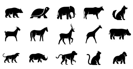 Animals logos collection. Animal logo set. Geometrical abstract logos. Icon design