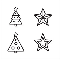 Fototapeta premium Christmas vector flat illustration set