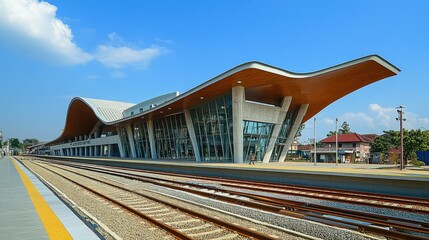 Obraz premium Modern Architectural Design of Vientiane Station