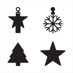Christmas vector flat illustration set