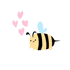 bee cartoons and heart illustration