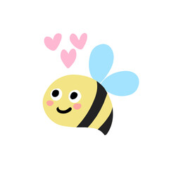 bee cartoons and heart illustration