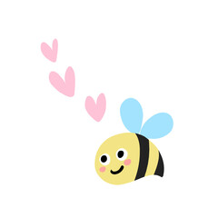 bee cartoons and heart illustration
