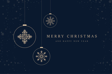 A premium Merry christmas concepts for banner. A golden greeting card with Merry Christmas and Happy New Year