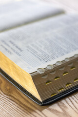 Bible close-up. Holy book Bible. Christianity, faith and religion concept.
