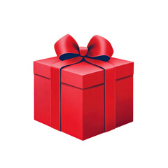 Obraz premium Festive red gift box with a red ribbon, perfect for celebrations and special occasions. transparent background.