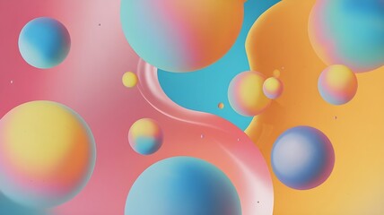 abstract background wallpaper with 3d balls against a colorful gradient and pattern