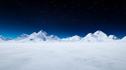 Fototapeta premium A 3D illustration of the night sky above mountains and an icy lake.