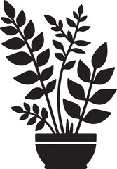 house plant icon silhouette design vector art illustration