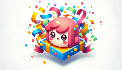 Obraz premium 3D Confetti pop with colorful ribbons isolated on white background. concept as A dynamic vector of confetti popping alongside colorful ribbons representing festivity and celebration in lively gatherin