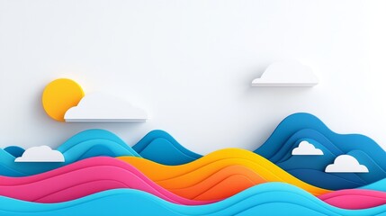 Vibrant, colorful waves forming a tranquil, smooth landscape.