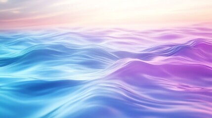 A serene landscape of vibrant, undulating ocean waves at dusk.