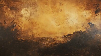 Naklejka premium A stunning atmospheric landscape with warm tones and dramatic skies.