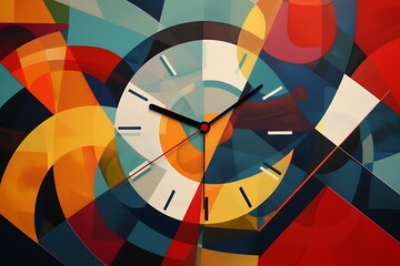 Fototapeta premium abstract colorful wall clock