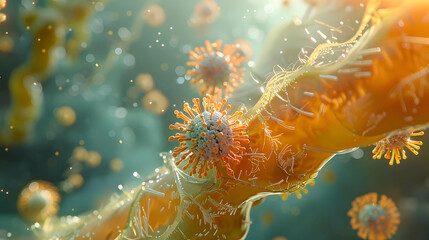 Fototapeta premium Nanotechnology in Cellular Interaction