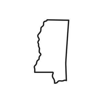 recommend clip art: Mississippi map black outline state USA, vector Illustration