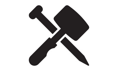 Shovel icon vector design stock illustration-the hammer Calligraphy t shirt design, card, flyer, Hand drawn lettering phrase, svg Files for Cutting Cricut and Silhouette, EPS 10