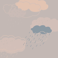 北欧風の雲の背景素材イラスト9