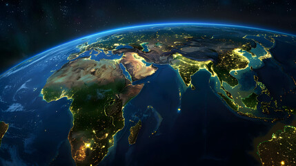 Fototapeta premium Illuminated Earth Showing Nighttime Energy Distribution..