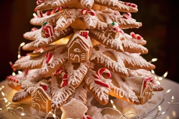 christmas gingerbread cookies on a wooden background