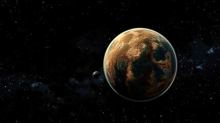 Fototapeta premium Majestic Universe with Colorful Planets and Sparkling Stars Background