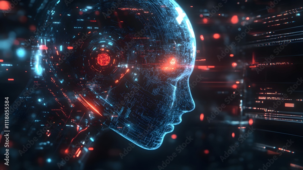 Poster machine learning (ml): intelligent systems analyzing data, identifying patterns, and making decision