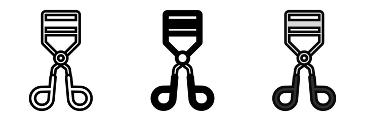 Eyelash Curler icon is a handheld tool that curls eyelashes, enhancing eye appearance by making lashes appear longer and fuller.