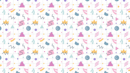 Obraz premium Hand drawn flat geometric shapes and lines pattern designs