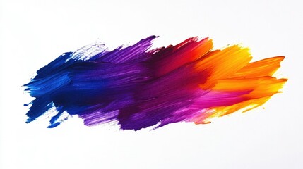 A single artistic smear of gradient colors in thick brush strokes, isolated on plain white