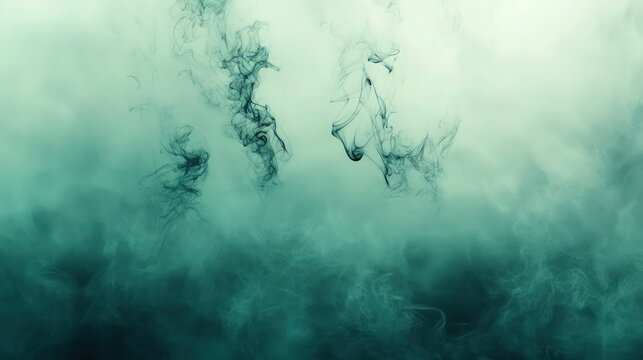 A captivating gradient composition with cool teal tones dominating the upper canvas, gradually blending into muted gray-green shades at the bottom. 