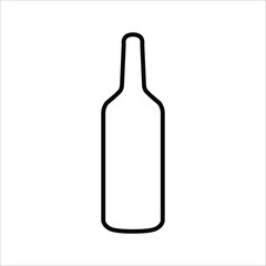 Minimalist Beer Bottle Icon - Flat Design Vector for Bar, Brewery, and Alcohol Branding