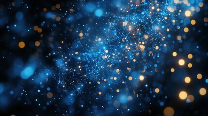A vibrant abstract representation of interconnected data points in a digital cosmos.