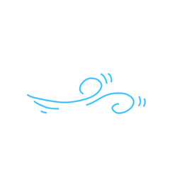 Wind blow line icon vector