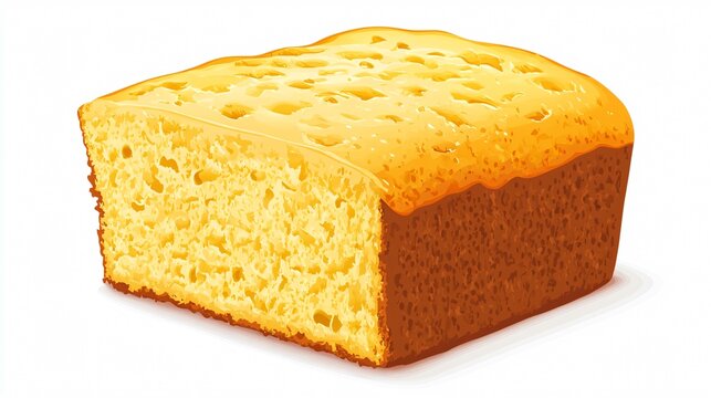 Delicious Cornbread Vector Isolated Illustration