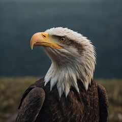 Obraz premium A bald eagle with a powerful beak