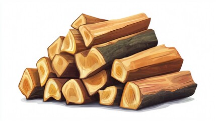 Chopped Firewood Vector Illustration for Design Projects and Advertising