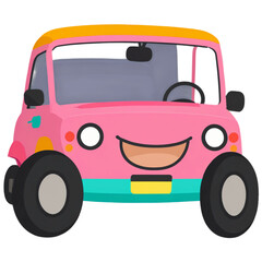 Minimal car cartoon Transparent Background
