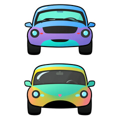 Minimal car cartoon Transparent Background