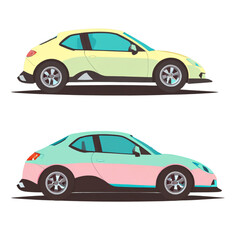 Minimal car cartoon Transparent Background