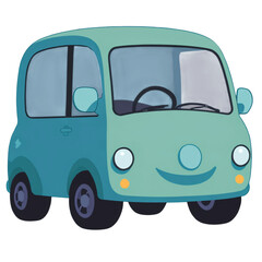 Minimal car cartoon Transparent Background