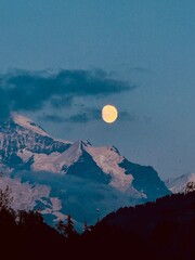 mountain, night at Interlaken, Switzerland
