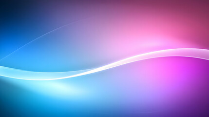 Fototapeta premium Abstract background with a soft, glowing wave flowing across a gradient of blue and pink hues. Ideal for presentations, websites, or digital design projects.
