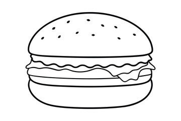 Burger line art illustration
