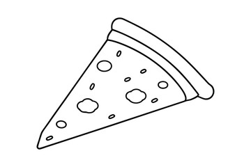 Pizza slice line art vector