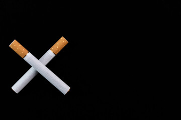 X sign for quit or no smoking concept with copy space.