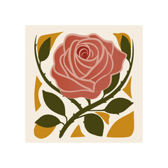 Flat vector rose