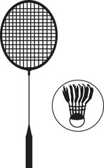 Batminton vector art icon or racket bat symbols 