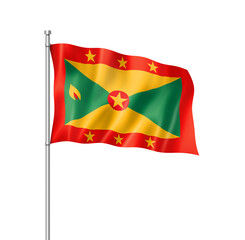 Grenada flag isolated on white