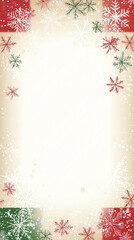 Festive Christmas Letterhead: Red, Green, and Beige with Snowflake Borders and Dreamy Background